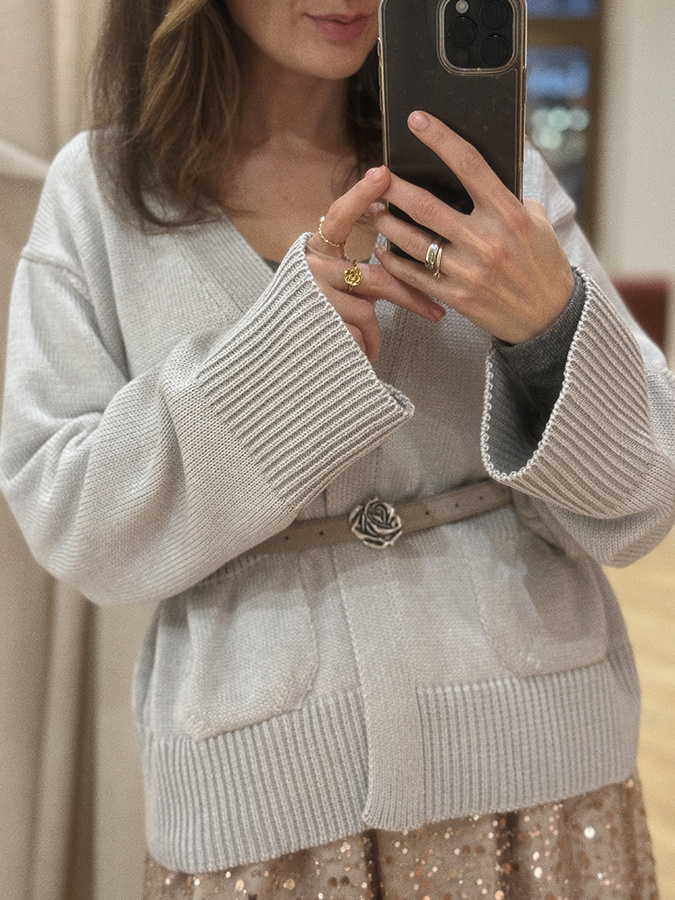 Damski kardigan z kaszmirem Elodie Gris