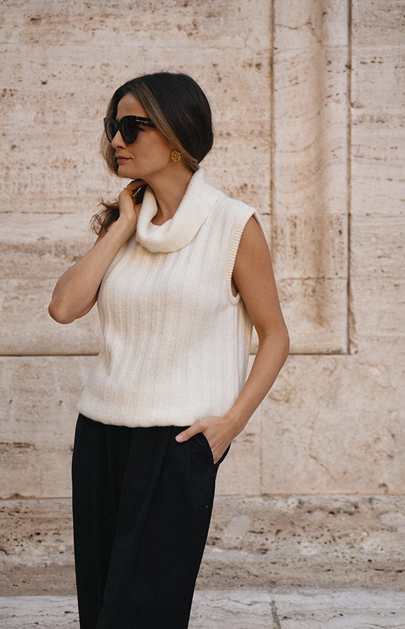 Damski golf wełniany z kaszmirem Viviana Crème