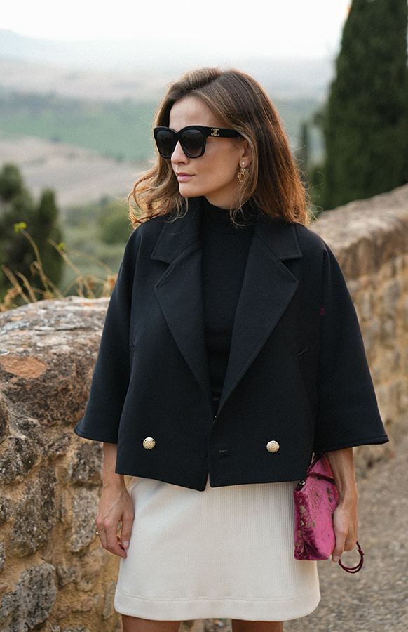 Peleryna wełniana Serena Nero