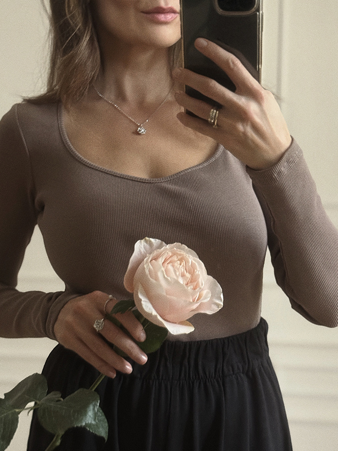 Damska bawełniana bluzka Long Love Mokka 